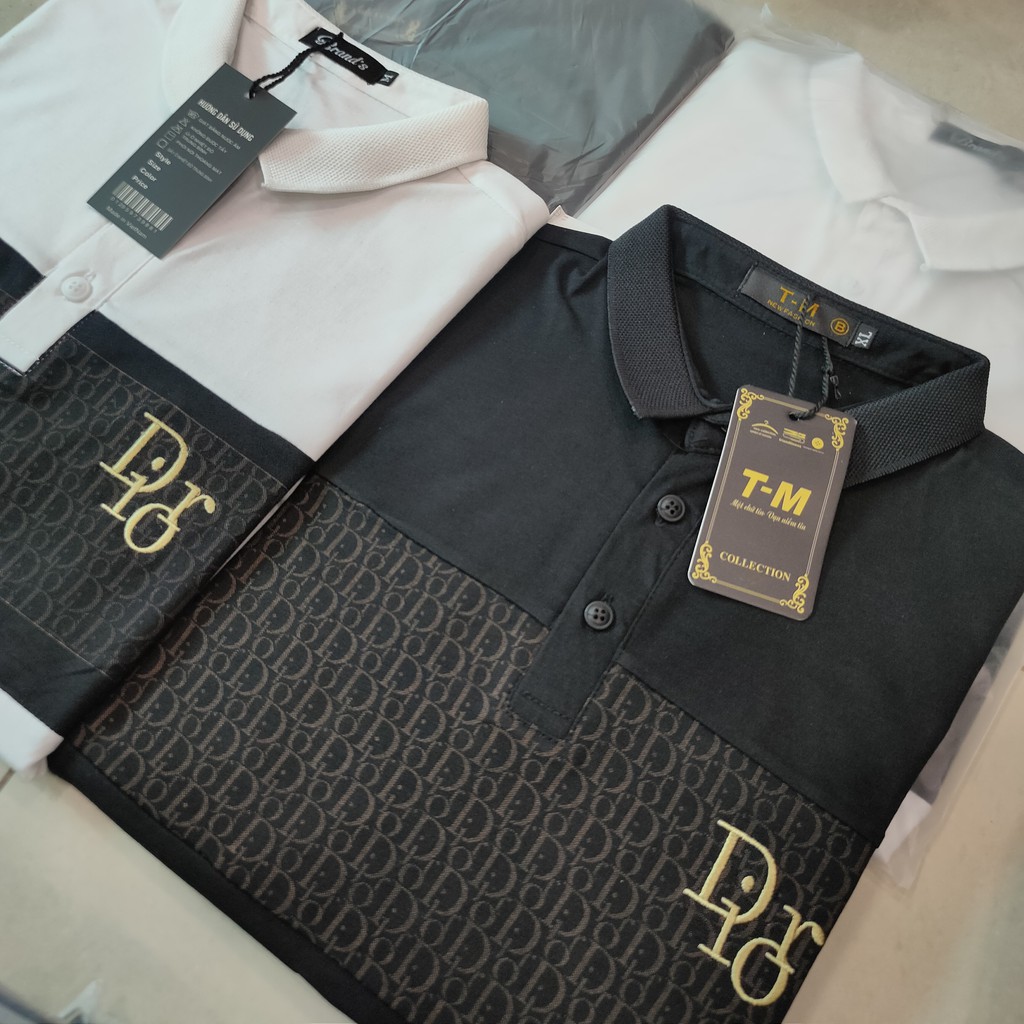 Áo thun nam ngắn tay cổ bẻ cotton 4 chiều cao cấp thêu logo . | BigBuy360 - bigbuy360.vn