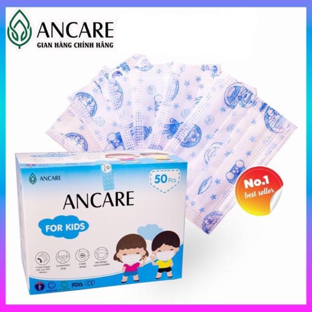 Hộp 50c khẩu trang y tế Ancare cho trẻ em