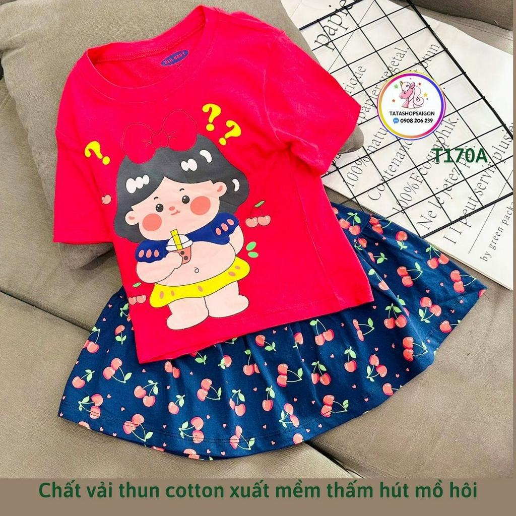 [22 40kg] Set bộ váy có quần chip cho bé gái size đại chất cotton mặc mát T170