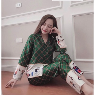 Bộ Lụa Satin Lính Chì Siêu Hot