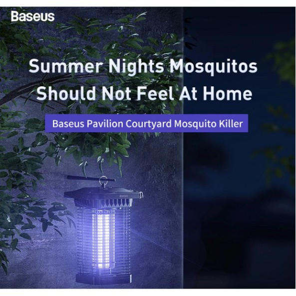 Đèn Bắt Muỗi, Diệt Côn Trùng Bằng Công Nghệ Tia UV Baseus Pavilion Courtyard Mosquito Killer 18W - 4000V, Kháng Nước