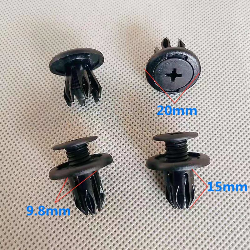 Túi 100 vít nở chắn bùn 10mm cản trước và sau cho các dòng ô tô