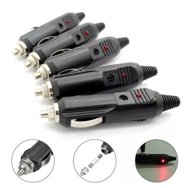 Tẩu đực xe hơi có cầu chì cắm lỗ sạc 12V - 24V