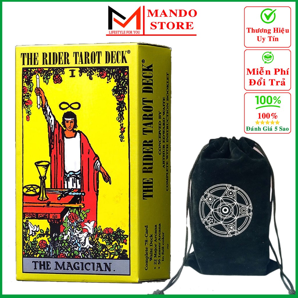 Bộ Bài Bói Tarot The Deck Rider Size Chuẩn 7x12Cm Phiên Bản Waite Cao Cấp –Tặng Kèm Túi Đựng Bài Bói