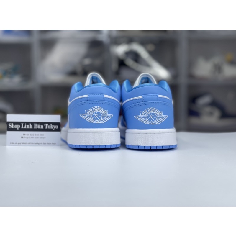 Giày Sneaker Cổ Thấp Xanh trăng unc  kèm phụ kiện