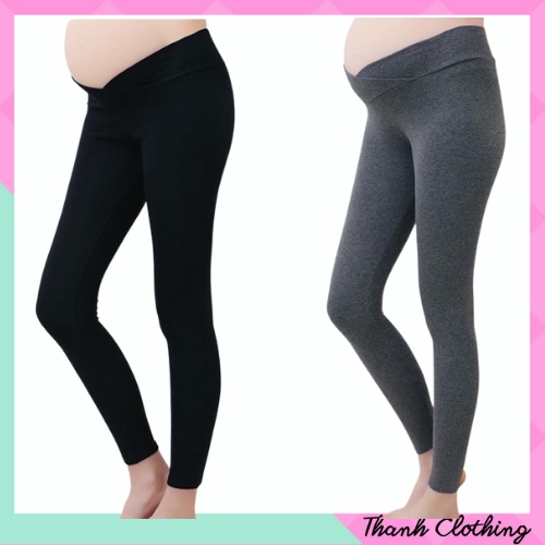 Quần bầu legging cạp chéo/ Quần bầu dài thun cotton co giãn thoải mái