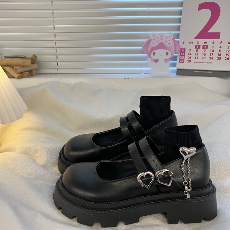 Giày lolita nữ độn đế cao,Giày da ulzzang nữ phong cách Hàn Quốc LT47