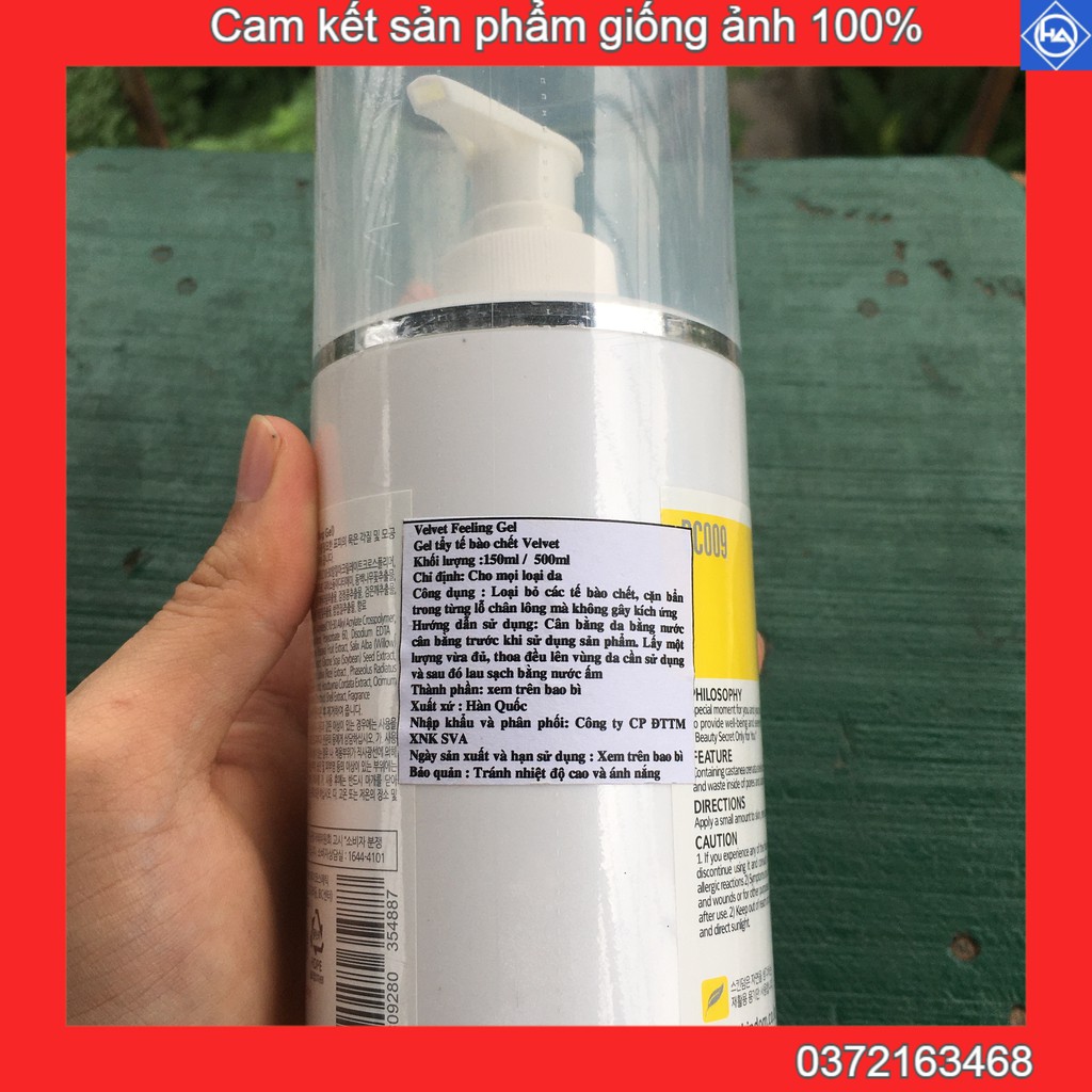 Gel tẩy tế bào chết giữ ẩm ngừa mụn Velvet SKINDOM Hàn Quốc. Chai 500ml