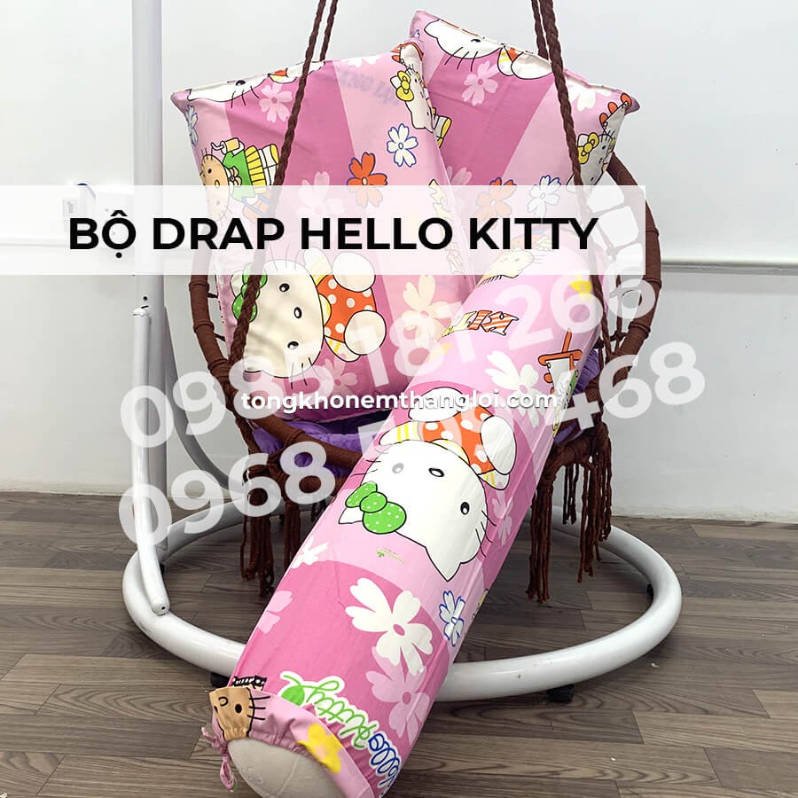 [Ảnh Thật] Kitty Hồng - Bộ Drap Cotton 4 món Thắng Lợi Chính Hãng