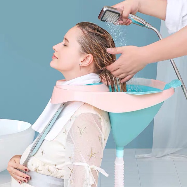 CHẬU GỘI ĐẦU TẠI NHÀ , CHẬU GỘI ĐẦU CHO BÀ BẦU , NGƯỜI GIÀ, TRẺ NHỎ TIỆN LỢI TẶNG KÈM KHĂN + NÚT TAI