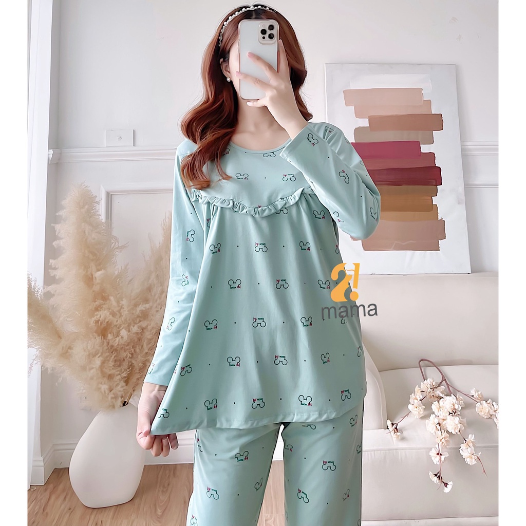 Bộ đồ bầu sau sinh 2MAMA, hình gấu cotton có khóa kéo cho bé ,dễ thương,V203