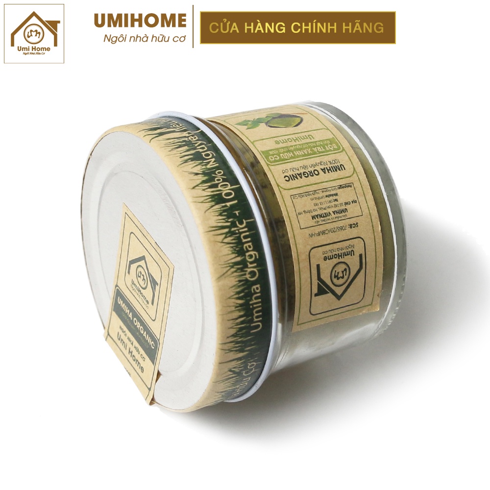 Bột Trà Xanh đắp mặt nạ hữu cơ UMIHOME 135g nguyên chất - Giúp trắng da, sạch mụn và thâm, ngừa lão hóa, mờ nếp nhăn