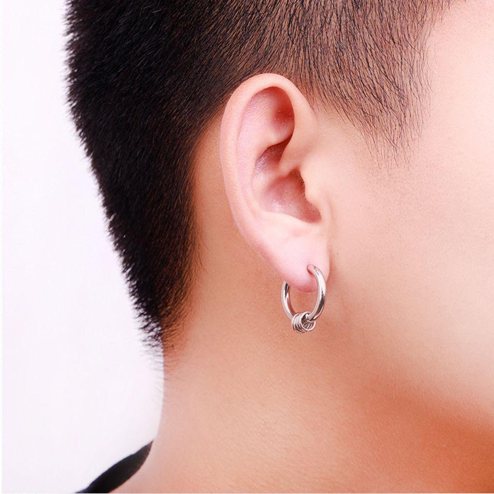 Bông Tai Tròn Nhỏ Bằng Thép Titanium Không Gây Dị Ứng BACK2LIFE 10-18mm
