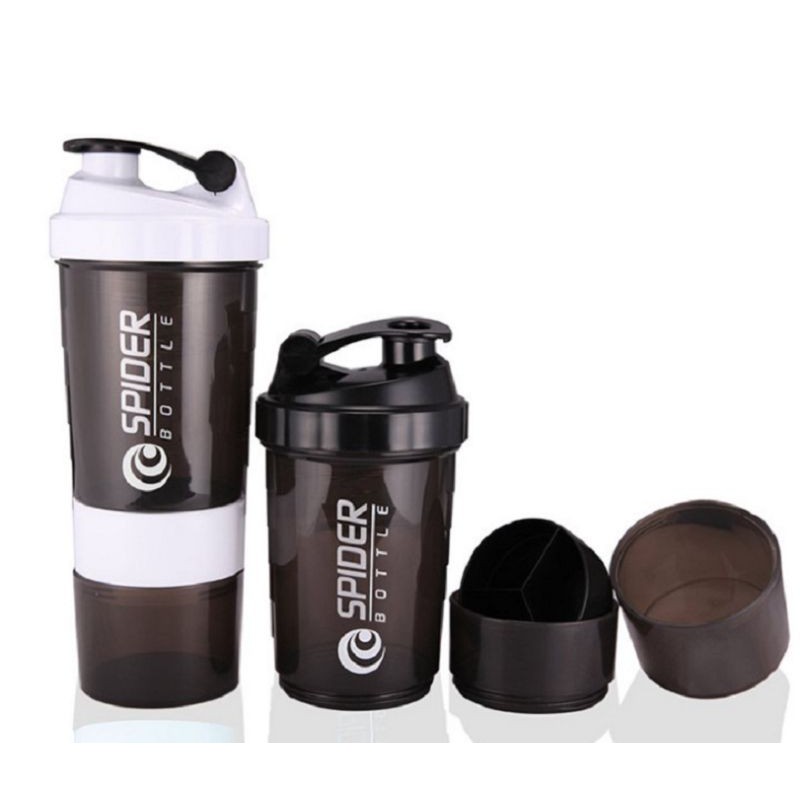 Bình lắc Spider tập gym 3 ngăn tiện dụng 600ml,,,