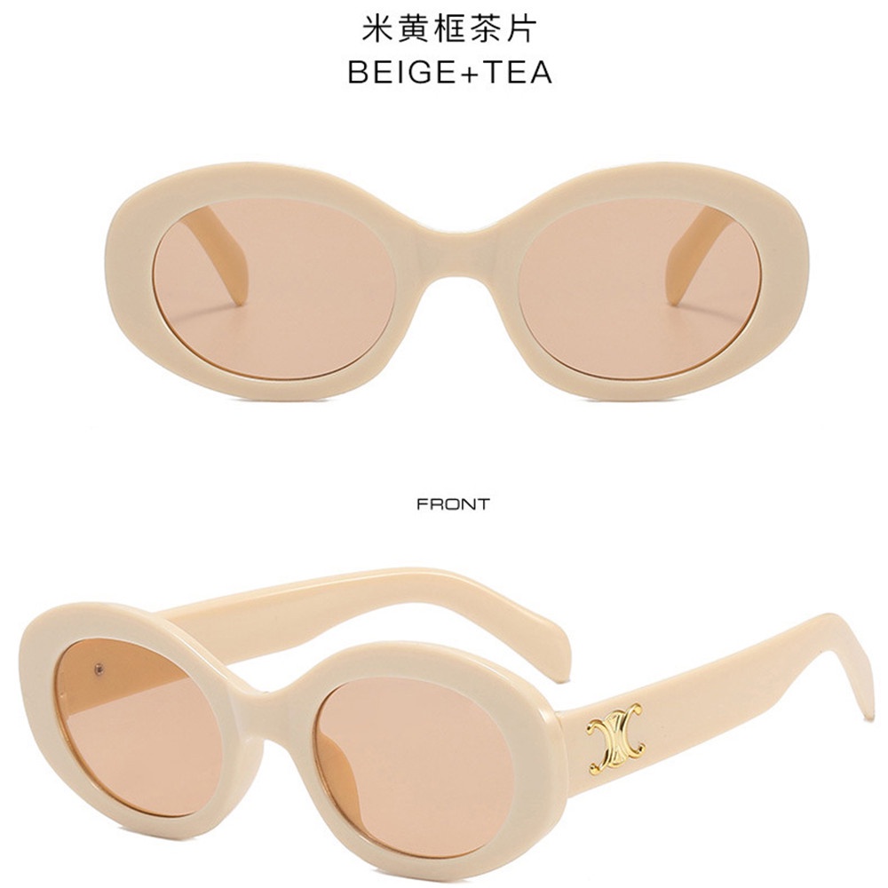 Kính Mát Gọng Nhựa Hình Oval Chống Tia UV Thời Trang unisex