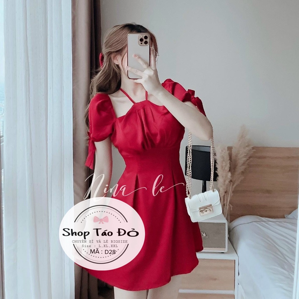(TÁO ĐỎ BIGSIZE 55-90KG) ĐẦM YẾM CỘT DÂY KHOÉT VAI SANG CHẢNH, DỄ THƯƠNG D28 ( ảnh thật shop chụp 100%)🍎🍎🍎 | BigBuy360 - bigbuy360.vn