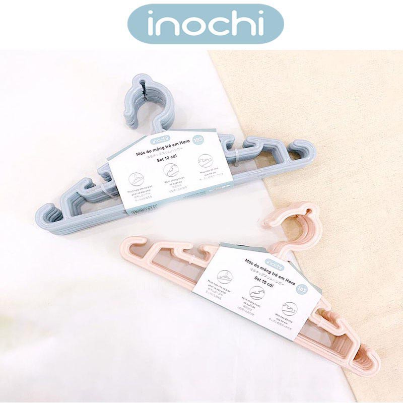 Set 10 móc áo mỏng trẻ em Inochi Hara 185 hàng xuất Nhật