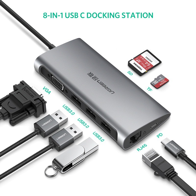 Cáp chuyển đa năng USB TypeC (6 in 1) Ugreen 50539 Hàng chính hãng