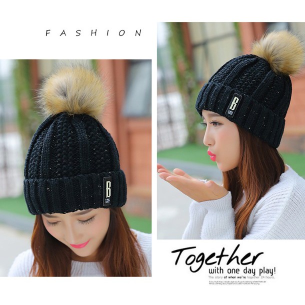 [QUẢNG CHÂU_TRỢ SHIP ĐƠN 50K] Mũ nón len chữ B A057 mềm mại, 2 lớp, lót lông, ấm ấp, dùng quanh năm