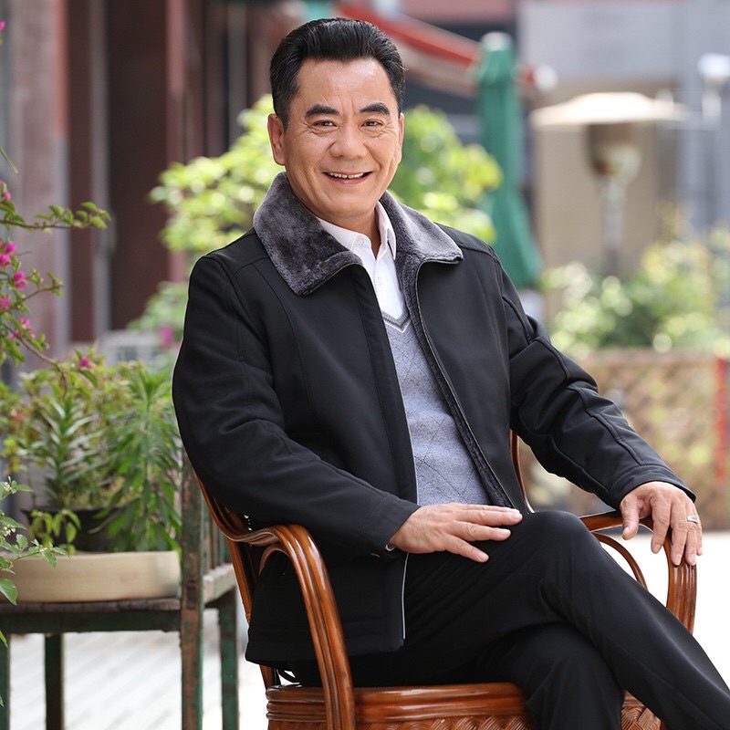 Áo khoác trung tuổi cho bố, áo khoác lót lông trung niên