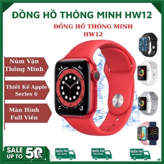 Đồng hồ thông minh ⚡freeship⚡ đồng hồ thông minh hw12 đa chức năng thay được hình nền-núm xoay thông minh