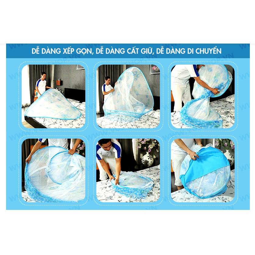 MÙNG CHỤP TỰ BUNG CAO CẤP SIÊU DÀY ÁNH SAO - Màu xanh da trời/trắng - KT: 1m6x2m/1m8x2m