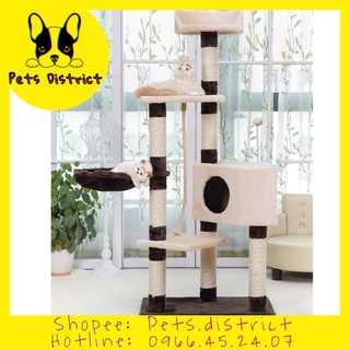 Trụ cho mèo leo trèo kiêm bàn cào móng, nhà cho mèo chơi đa chức năng