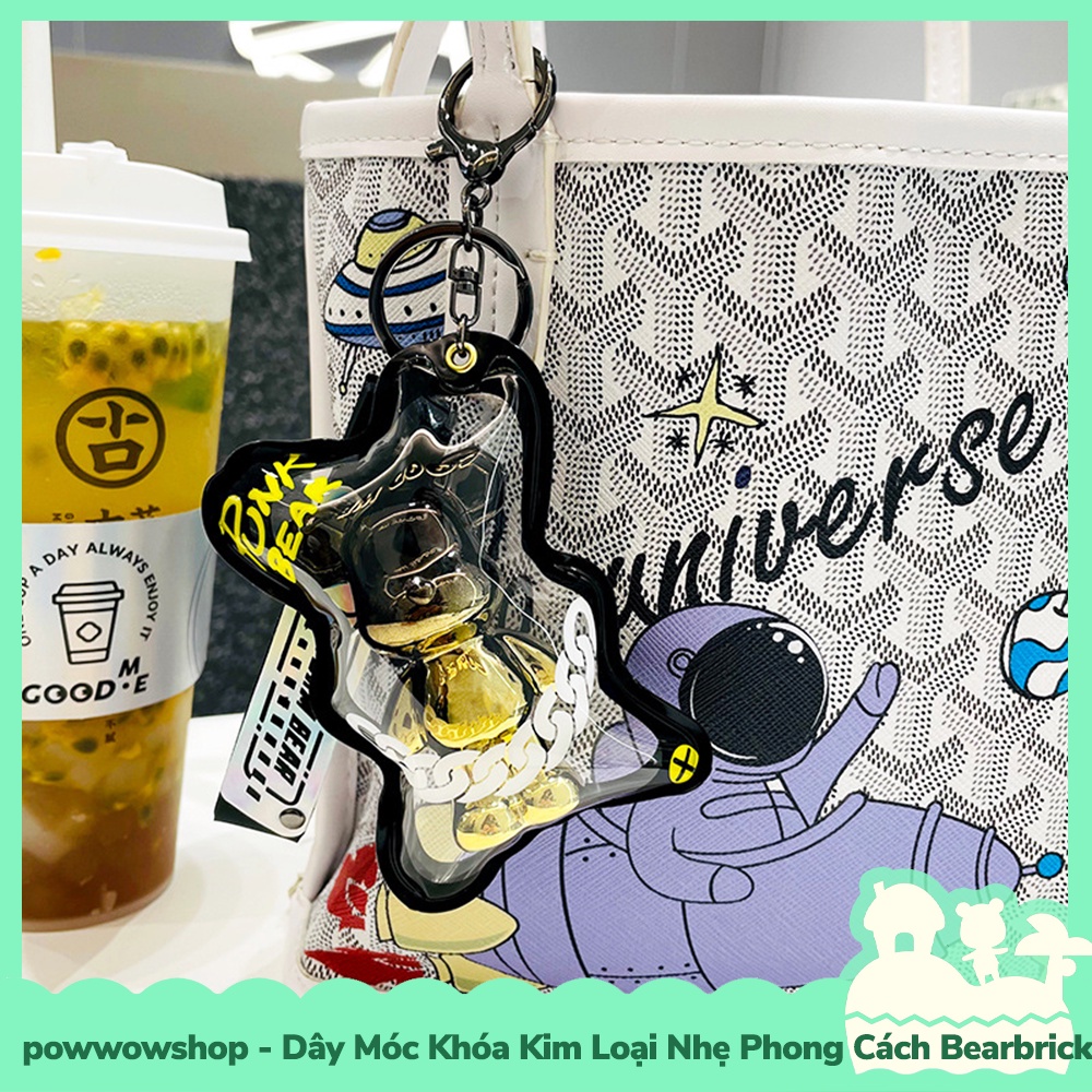[Sẵn VN - Hỏa Tốc] Dây Móc Khóa Kim Loại Nhẹ + PVC Phong Cách Bearbrick Beat UP