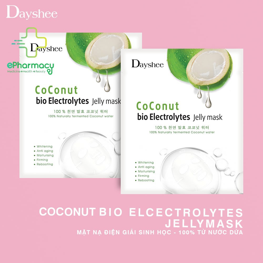 Mặt nạ Dayshee Jelly Mask - Mặt nạ thạch dừa DayShee Coconut Bio Electrolytes dưỡng ẩm, nâng cơ tức thì