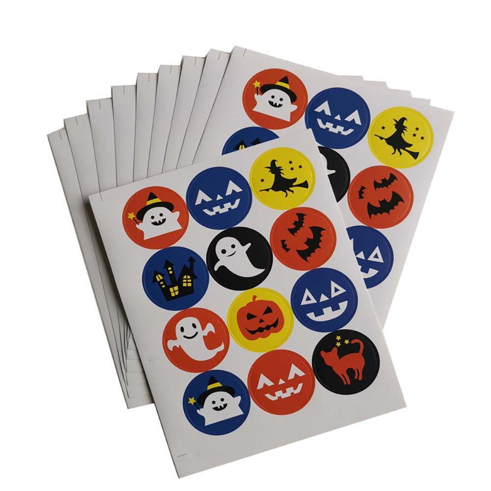 PEWANY Nhãn Dán Trang Trí Hộp Bánh Quy / Túi Kẹo Họa Tiết Hoạt Hình Phong Cách Halloween Độc Đáo