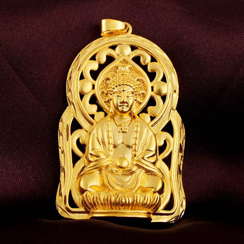 Mặt Dây Chuyền Hình Phật Guanyin Vàng 24k