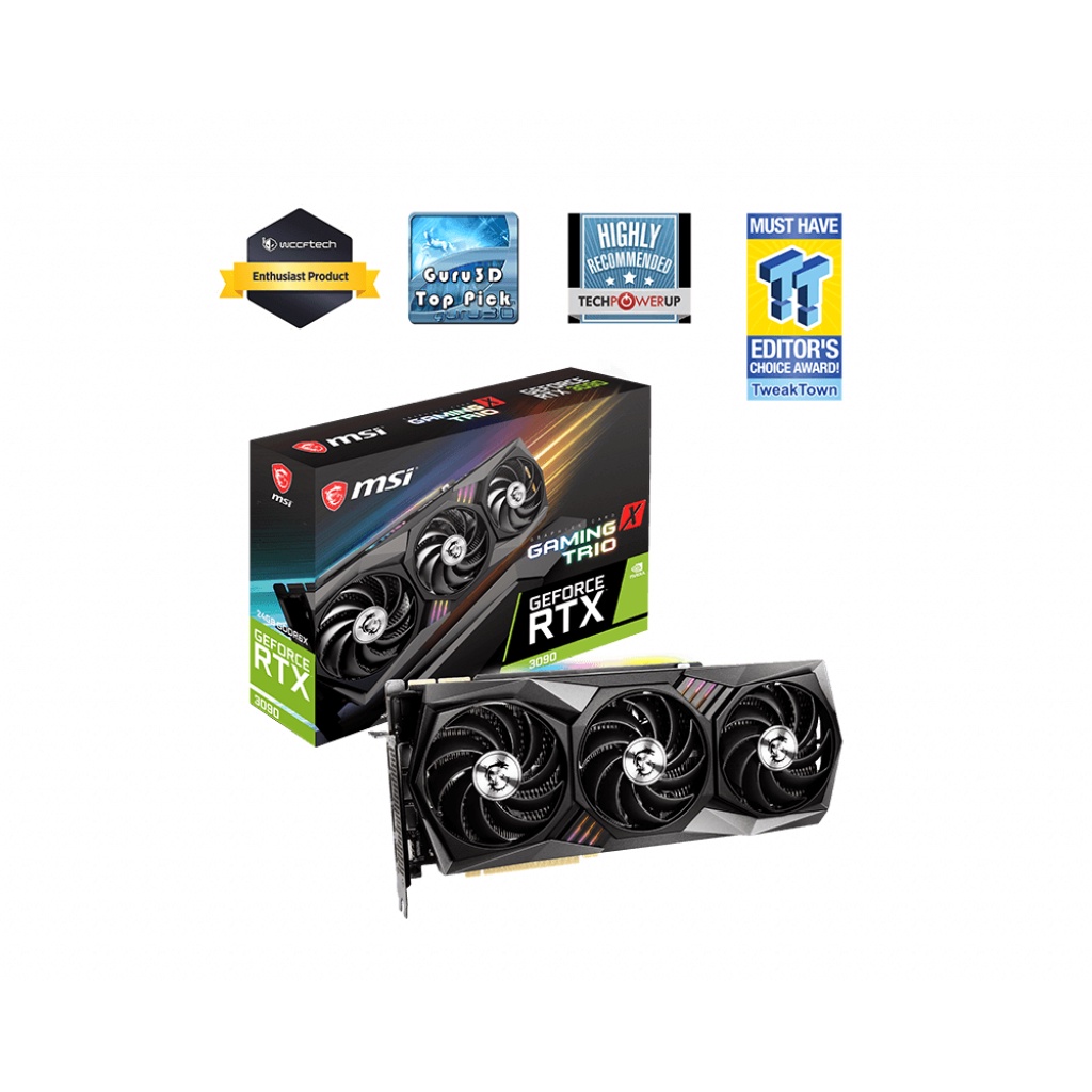 Card màn hình MSI RTX 3090 GAMING X TRIO 24G (24GB GDDR6X, 384-bit, HDMI +DP, 3x8-pin) - Hàng Chính Hãng