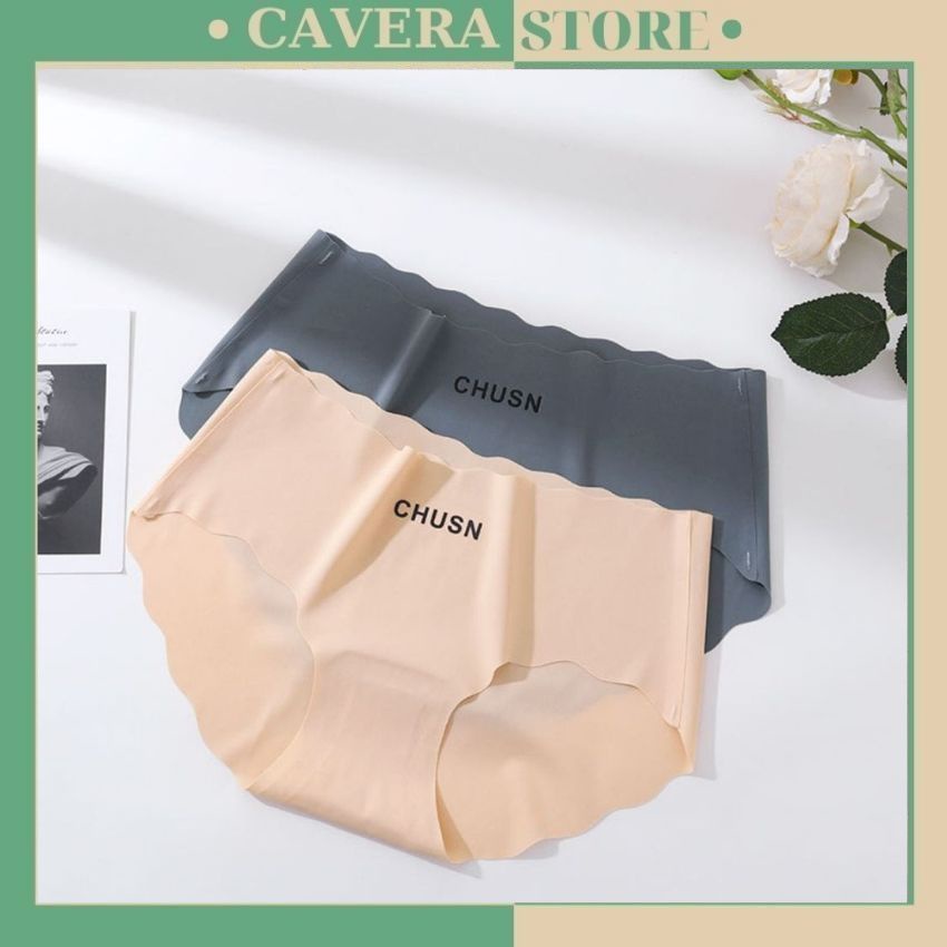 Quần lót nữ đúc su thun lạnh không đường may in chữ mặc mát và thoải mái L8977