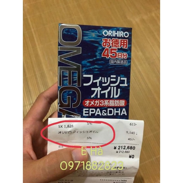 Viên uống Dầu cá Omega 3 EPA & DHA Orihiro Nhật Bản