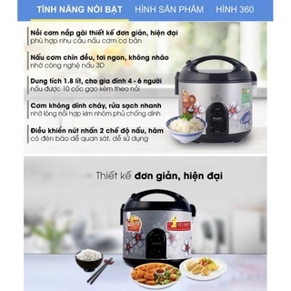 Nồi cơm điện Sharp 1.8 lít KS-NR191STV