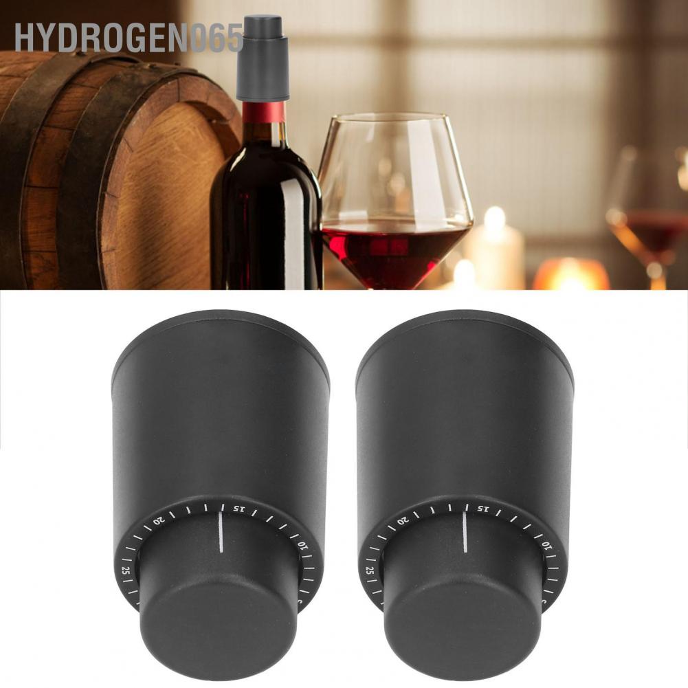 Hydrogen065 2Pcs Wine Bottle Stopper Vacuum Pressing Type Keep Freshness Durable Reusable Leakproof Safe Date Recording Cork
