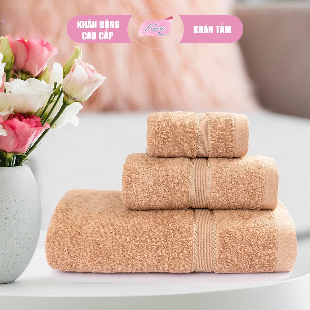 Khăn Tắm, Mặt, Gội Combo 3 Cao Cấp Full Màu, Full Size, Không Phai, 100% Cotton Siêu Thấm – Kamys Towel