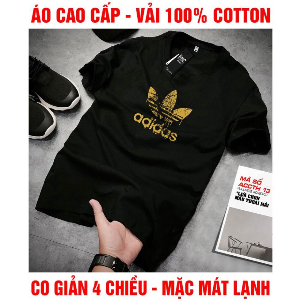 Áo thun xuất khẩu in hình Adidas . '