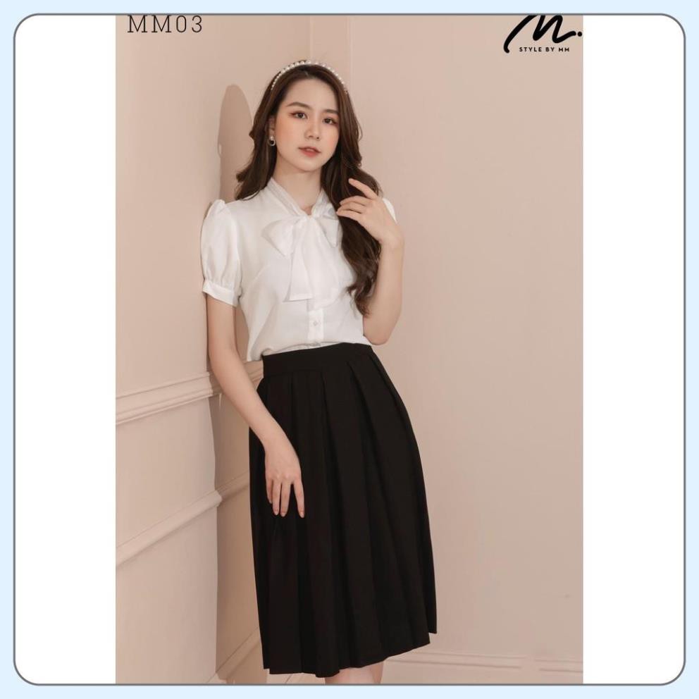 Chân Váy Đen Dáng Dài, Chân Váy Đen Chất Tuyết Mưa Dày Dặn Xếp Ly Đẹp Xinh Xắn - Thời Trang Thiết Kế Style By MM | BigBuy360 - bigbuy360.vn