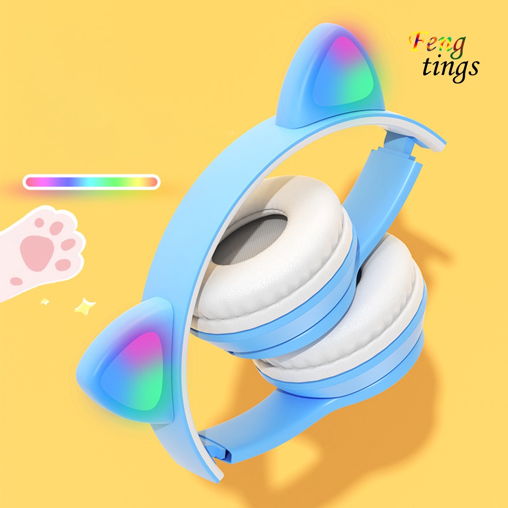 Tai Nghe Bluetooth 5.0 Không Dây Hình Tai Mèo Phát Sáng P47
