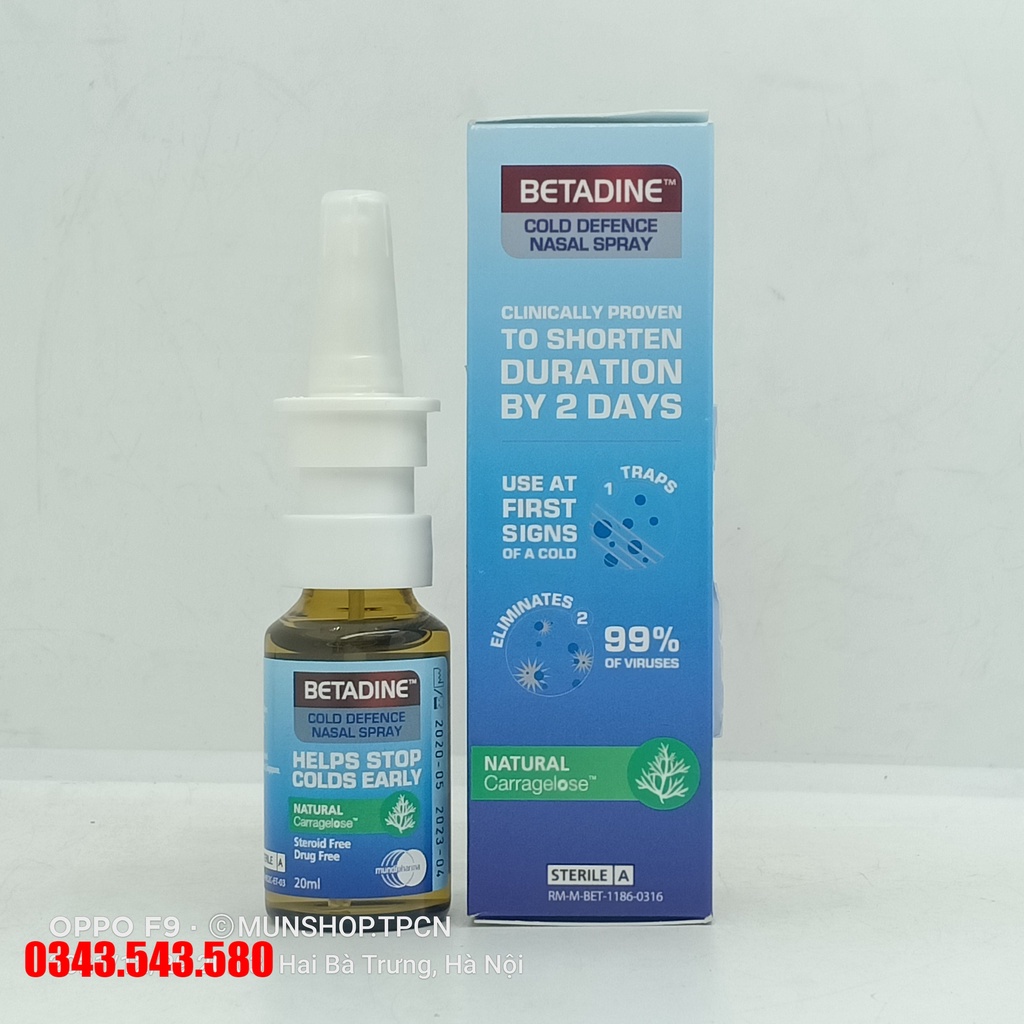 Dung dịch xịt mũi BETADINE Cold Defence Nasal Spray 20ml