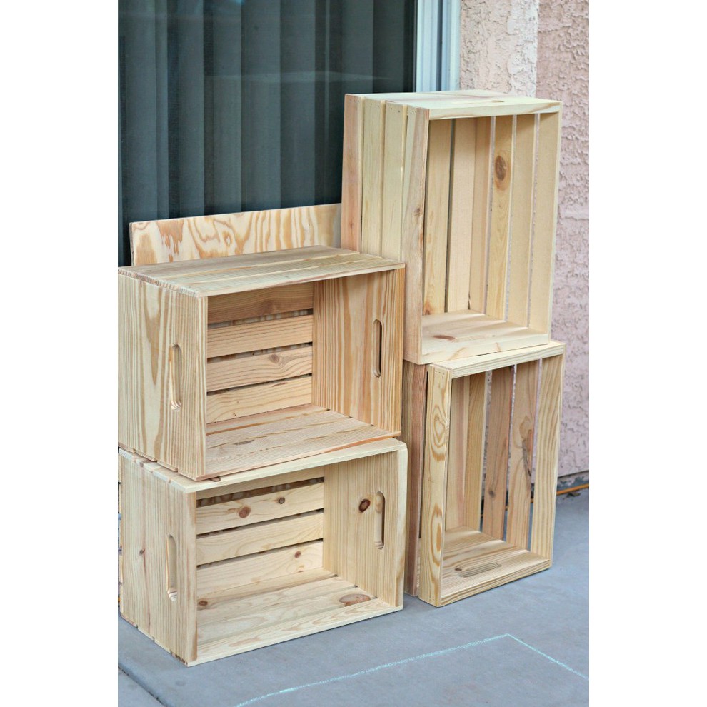 thùng gỗ pallet đa năng, thùng gỗ thông trang trí nhà cửa 40x30x20