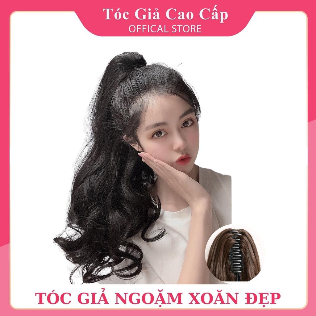 Tóc giả ngoặm xoăn dợn 45cm , tơ cao cấp, ngoặm kẹp to, P103