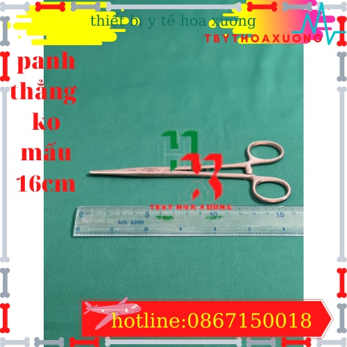 Panh Y Tế, Panh Gắp Phẫu Thuật, Pen Kẹp Y Tế, Panh Thẳng Không Mấu 16cm - Hàng Pakistan