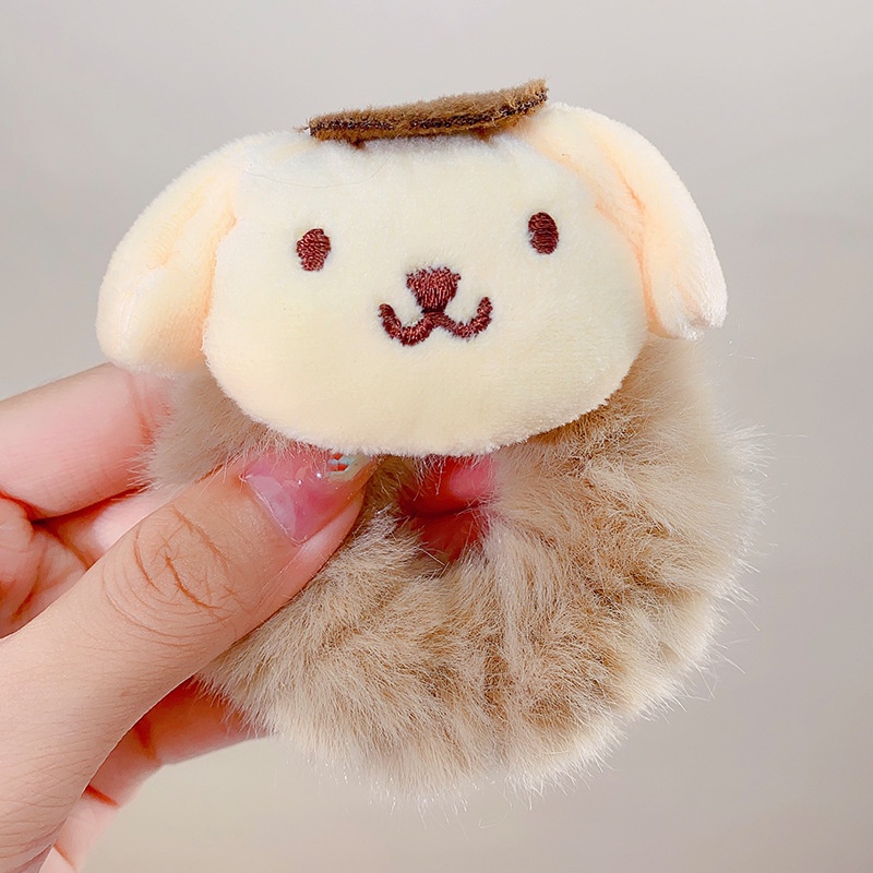 SANRIO Dây Cột Tóc Lông Nhung Hình Thú Hoạt Hình Phong Cách Hàn Quốc Cho Nữ