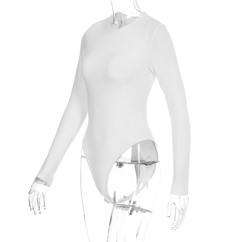 Bodysuit Tay Dài Cổ Tròn Màu Trơn Quyến Rũ Cho Nữ | BigBuy360 - bigbuy360.vn