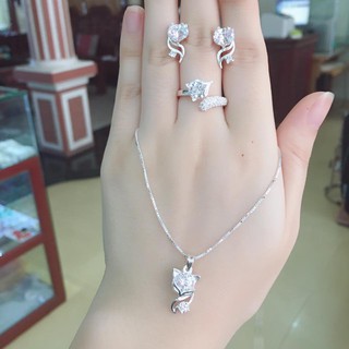 Bộ trang sức bạc hồ ly