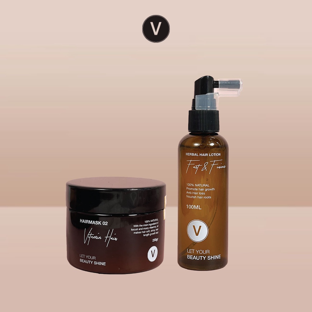 Combo Kích Mọc Tóc Dày Dặn, Chắc Khỏe Cho Tóc Đen Tự Nhiên COMBO 8 VyvyHaircare 350ml