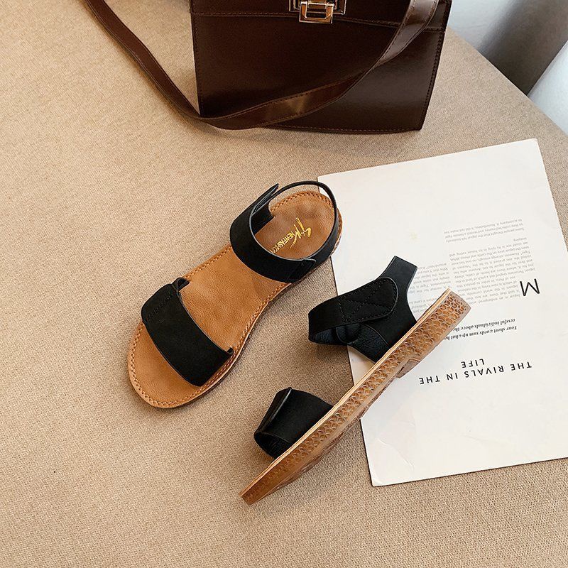 Xăng đan Đế Bằng Quai Dán Thoải Mái Thời Trang Đi Biển Dành Cho Nữ