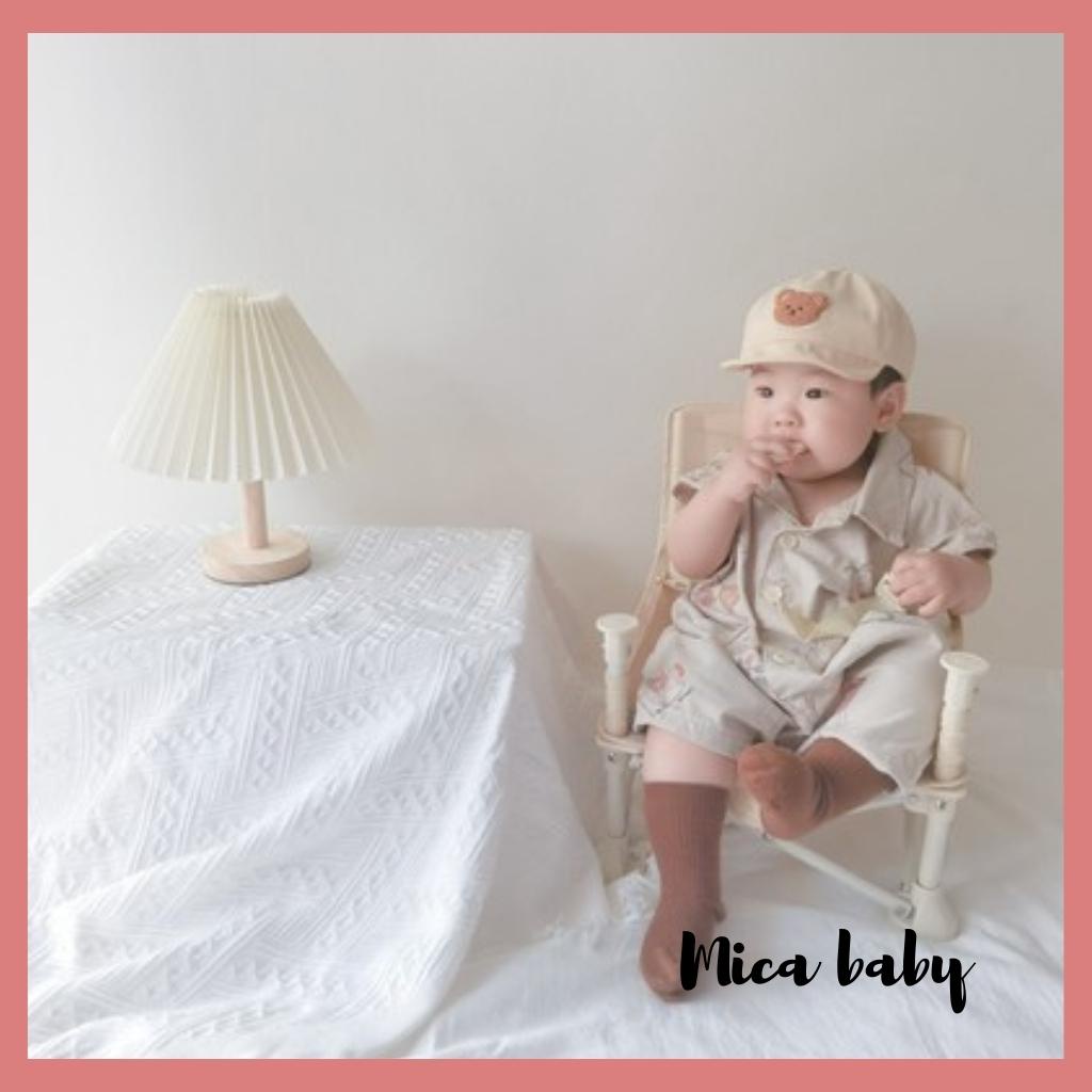 Mũ lưỡi trai mềm đính gấu bông xù dễ thương cho bé MH116 Mica Baby